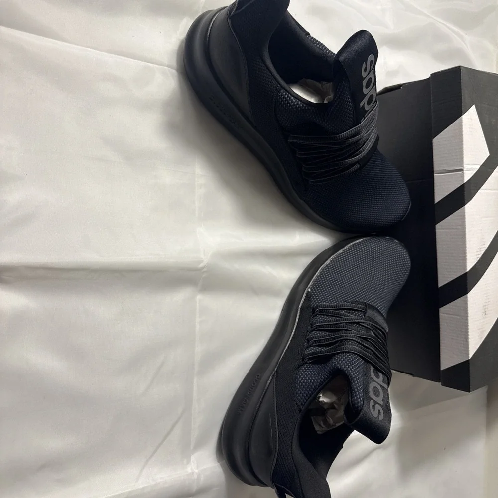 Adidas Lite Racer Adapt 7.0 Black Running Shoe Slip On Mens Size 5 Casual School